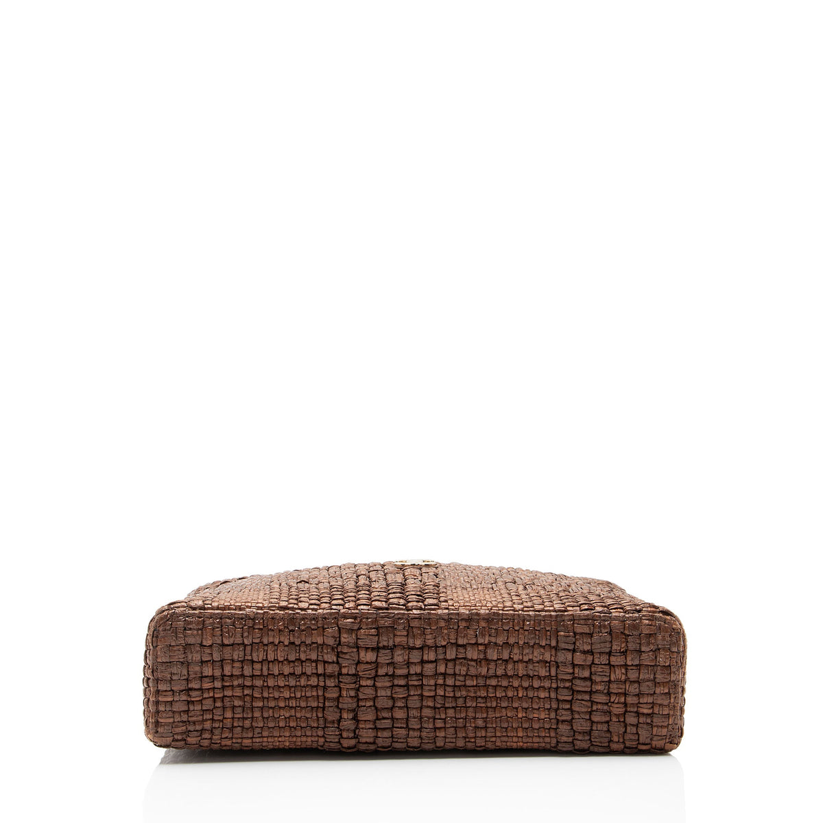 Chanel Braided Raffia Slim Vanity Case Top Handle