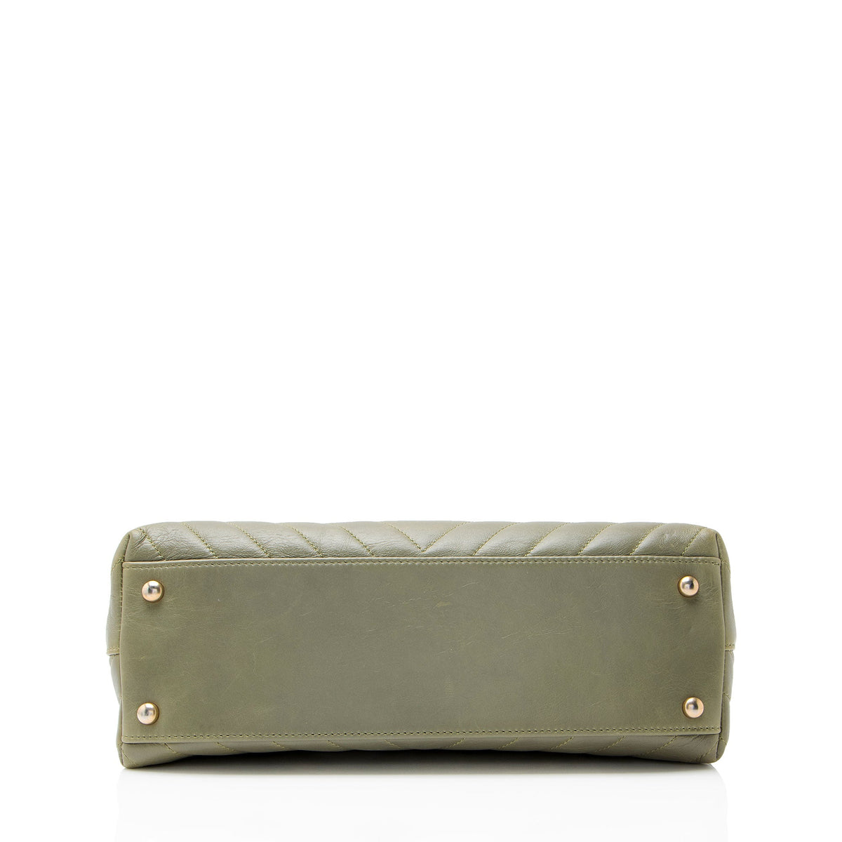 Chanel Chevron Aged Calfskin Lizard Coco Top Handle Large Flap Bag