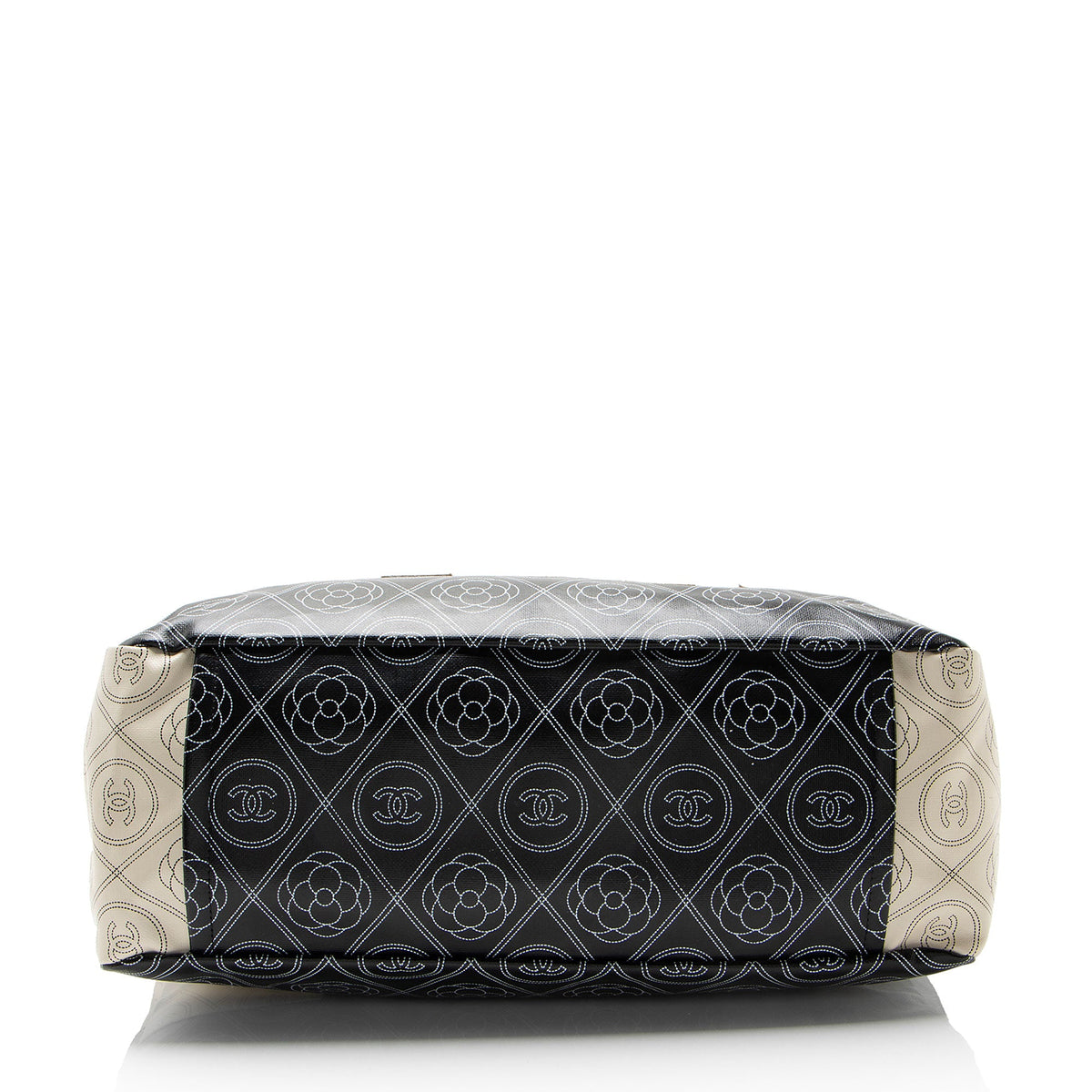 Chanel Coated Canvas Camellia Large Shopping Tote