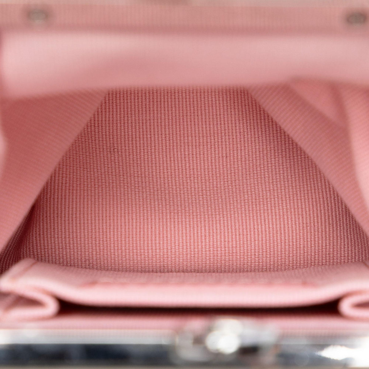 Chanel Lambskin and Acrylic Kiss Clutch with Chain