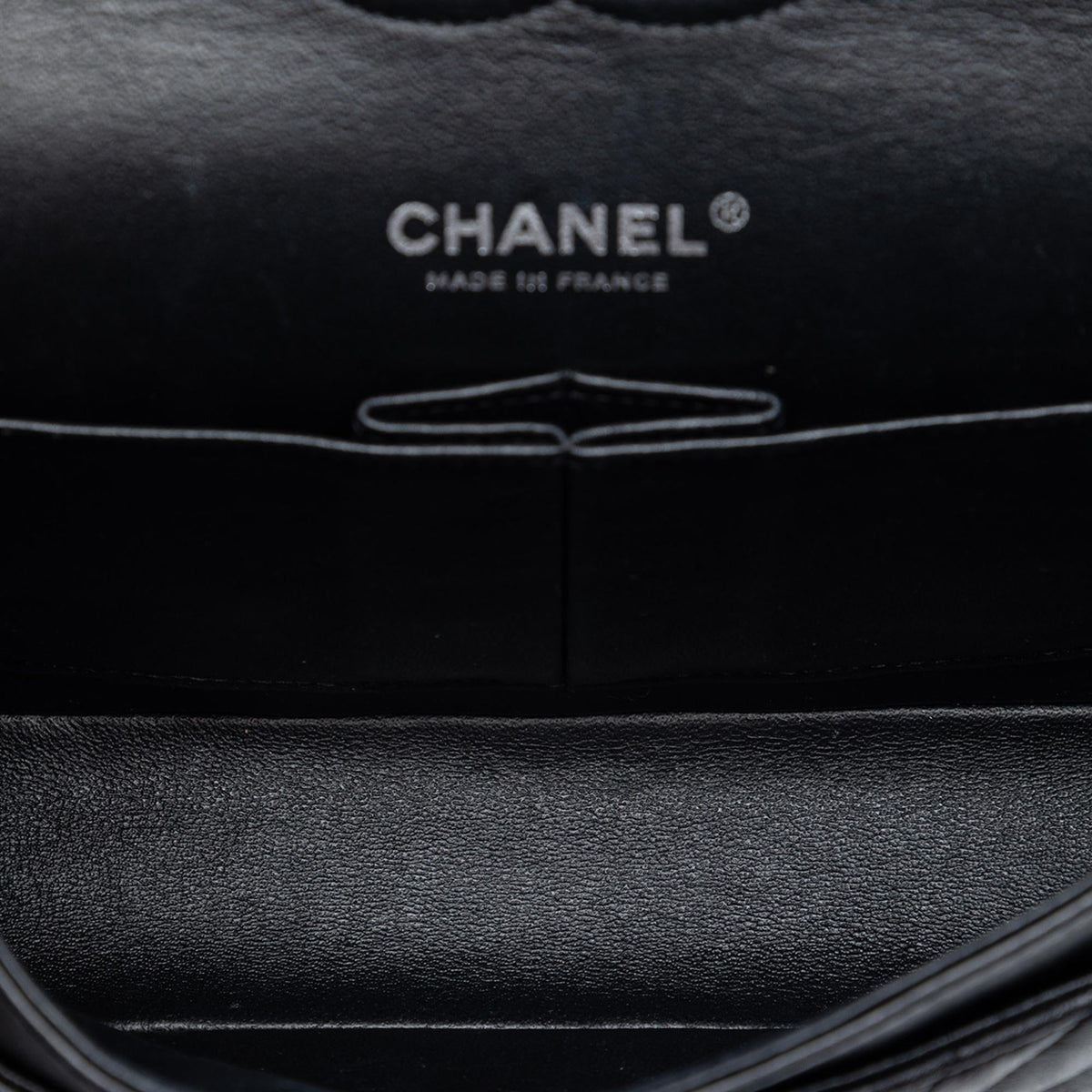 Chanel Medium Classic Chevron Lambskin So Black Double Flap