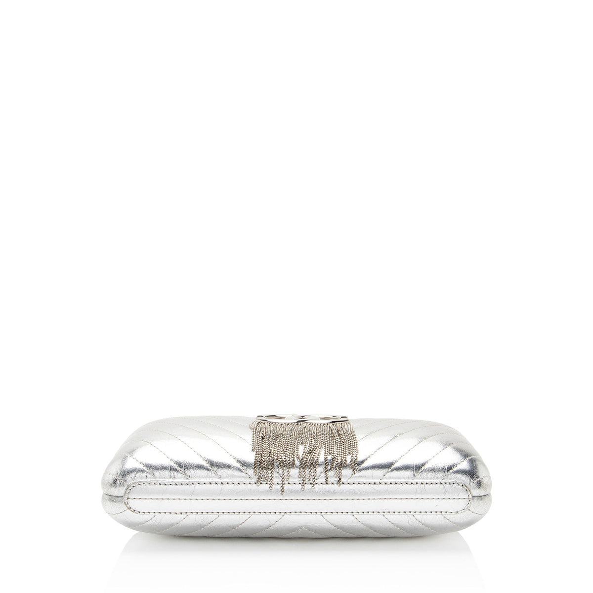 Chanel Metallic Crumpled Lambskin Fringe Clutch