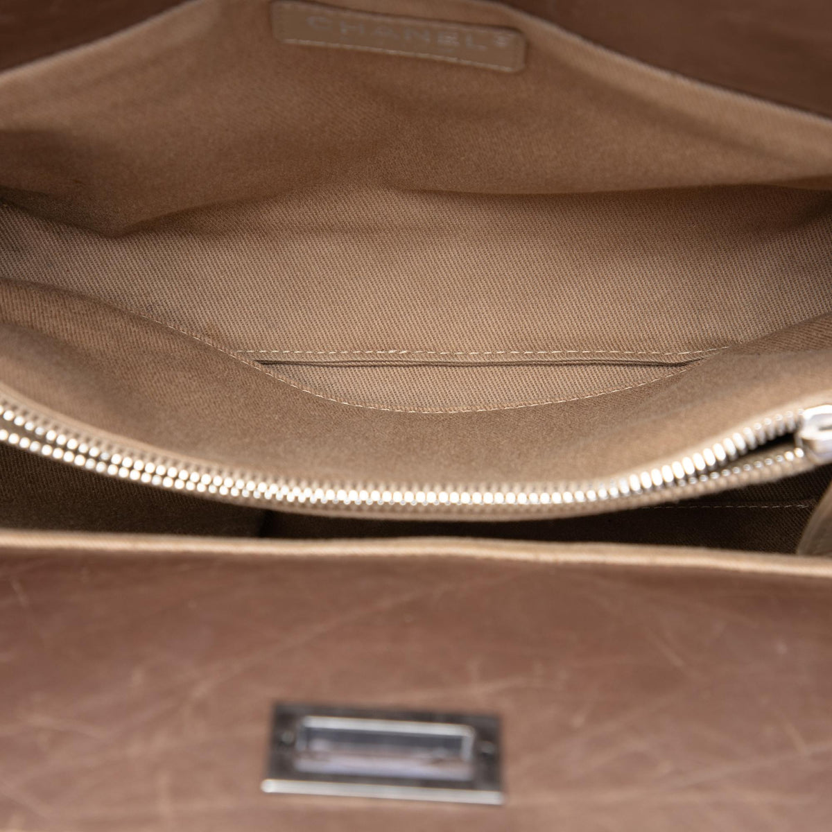 Chanel Quilted Metallic Aged Calfskin Reissue 2.55 Tote