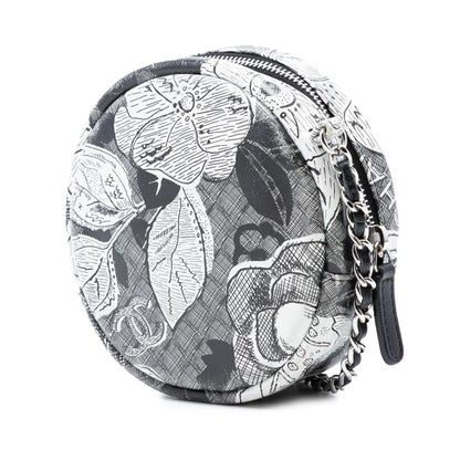 Chanel CC Calfskin Floral Round Clutch on Chain