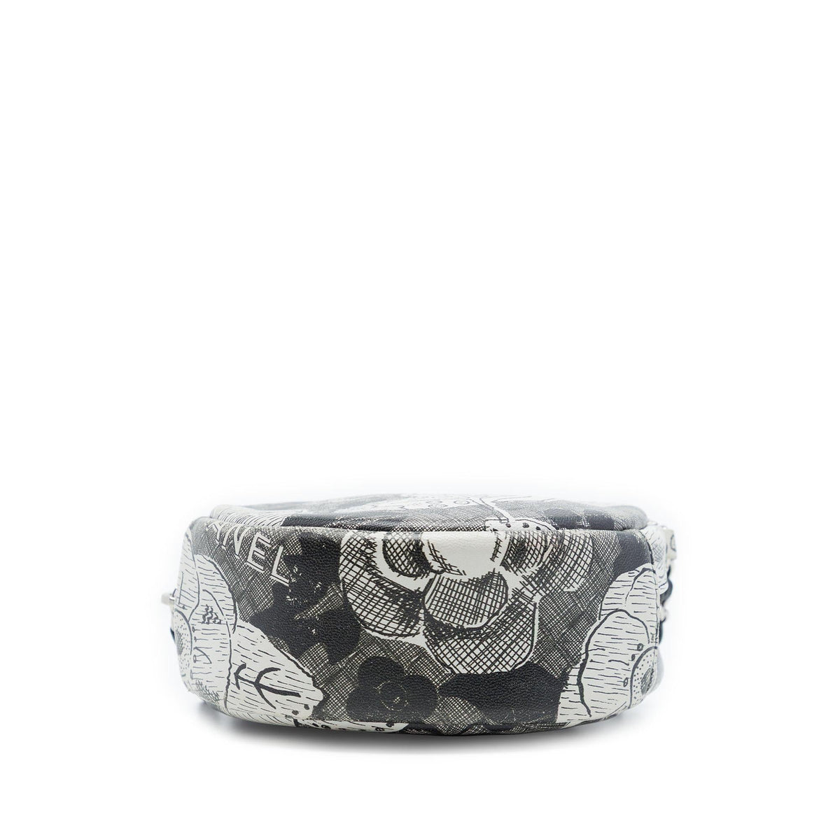 Chanel CC Calfskin Floral Round Clutch with Chain