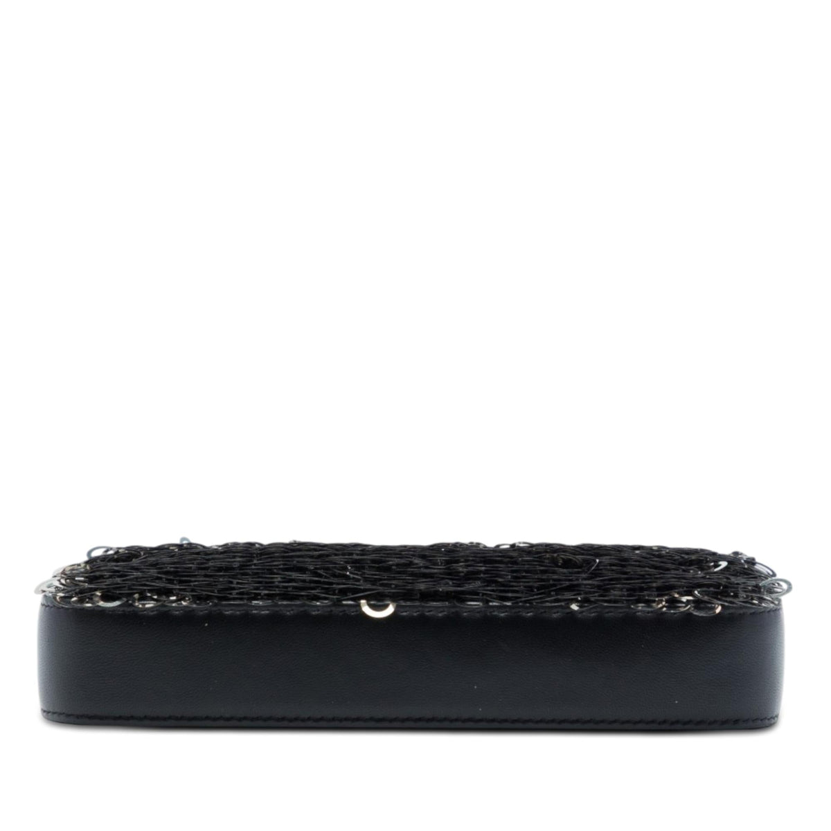 Chanel CC Calfskin and Sequin Double Zip Wallet on Chain