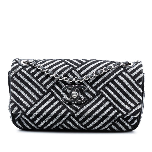 Chanel CC Canvas Stripe Flap