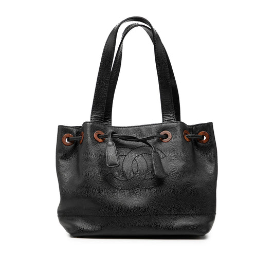 Chanel CC Caviar Drawstring Tote