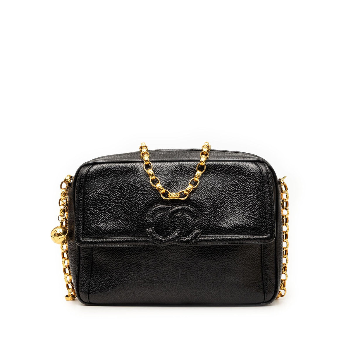 Chanel CC Caviar Front Pocket Bijoux Chain Camera Bag