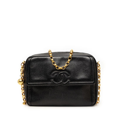 Chanel CC Caviar Front Pocket Bijoux Chain Camera Bag
