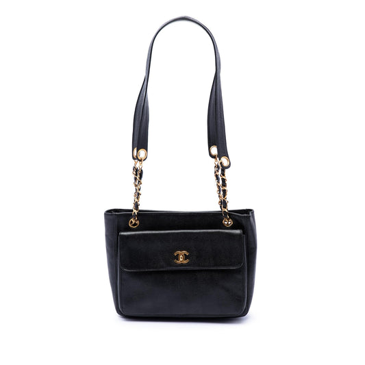 Chanel CC Caviar Front Pocket Shoulder Bag