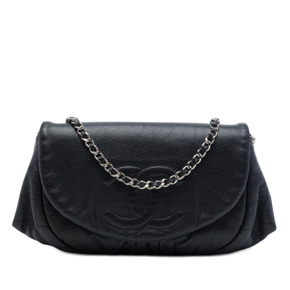 Chanel CC Caviar Half Moon Wallet on Chain
