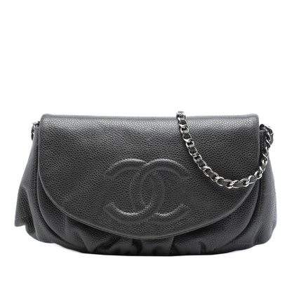 Chanel CC Caviar Half Moon Wallet on Chain