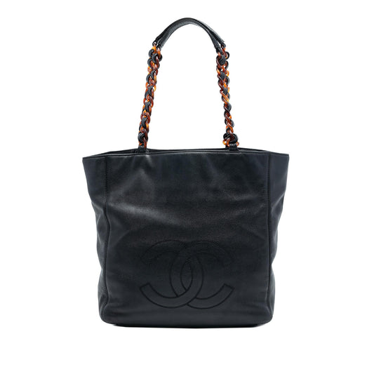 Chanel CC Caviar Tortoise Chain Tote
