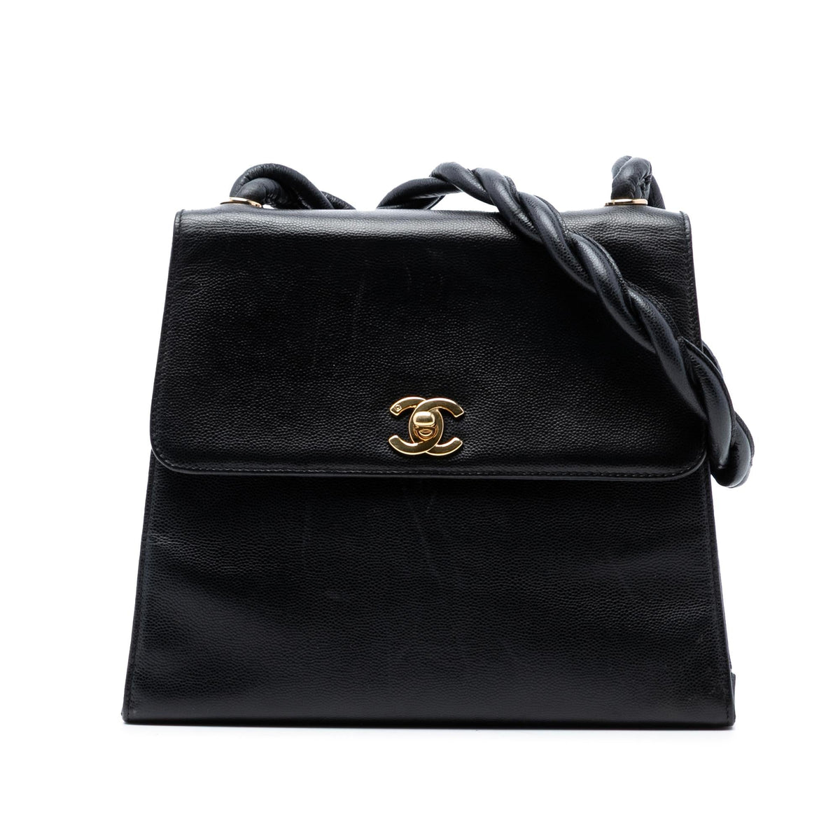Chanel CC Caviar Twisted Strap Shoulder Bag