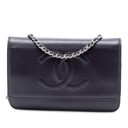 Chanel CC Caviar Wallet On Chain