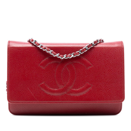 Chanel CC Caviar Wallet On Chain