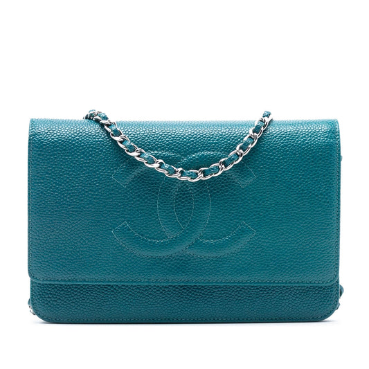 Chanel CC Caviar Wallet On Chain