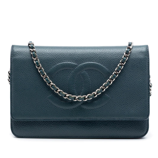 Chanel CC Caviar Wallet On Chain