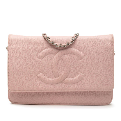 Chanel CC Caviar Wallet On Chain