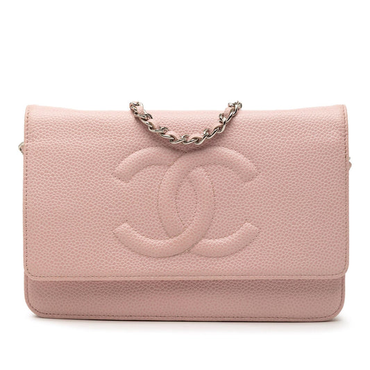 Chanel CC Caviar Wallet On Chain