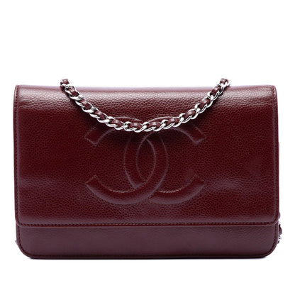 Chanel CC Caviar Wallet On Chain