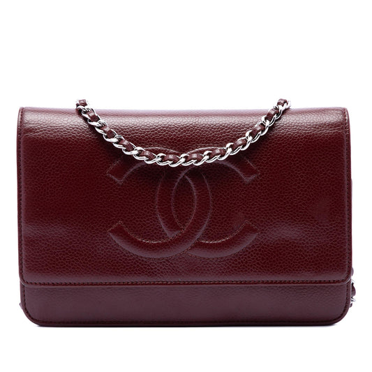 Chanel CC Caviar Wallet On Chain