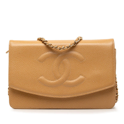 Chanel CC Caviar Wallet On Chain