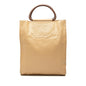 Chanel CC Caviar Wood Top Handle Tote Bag