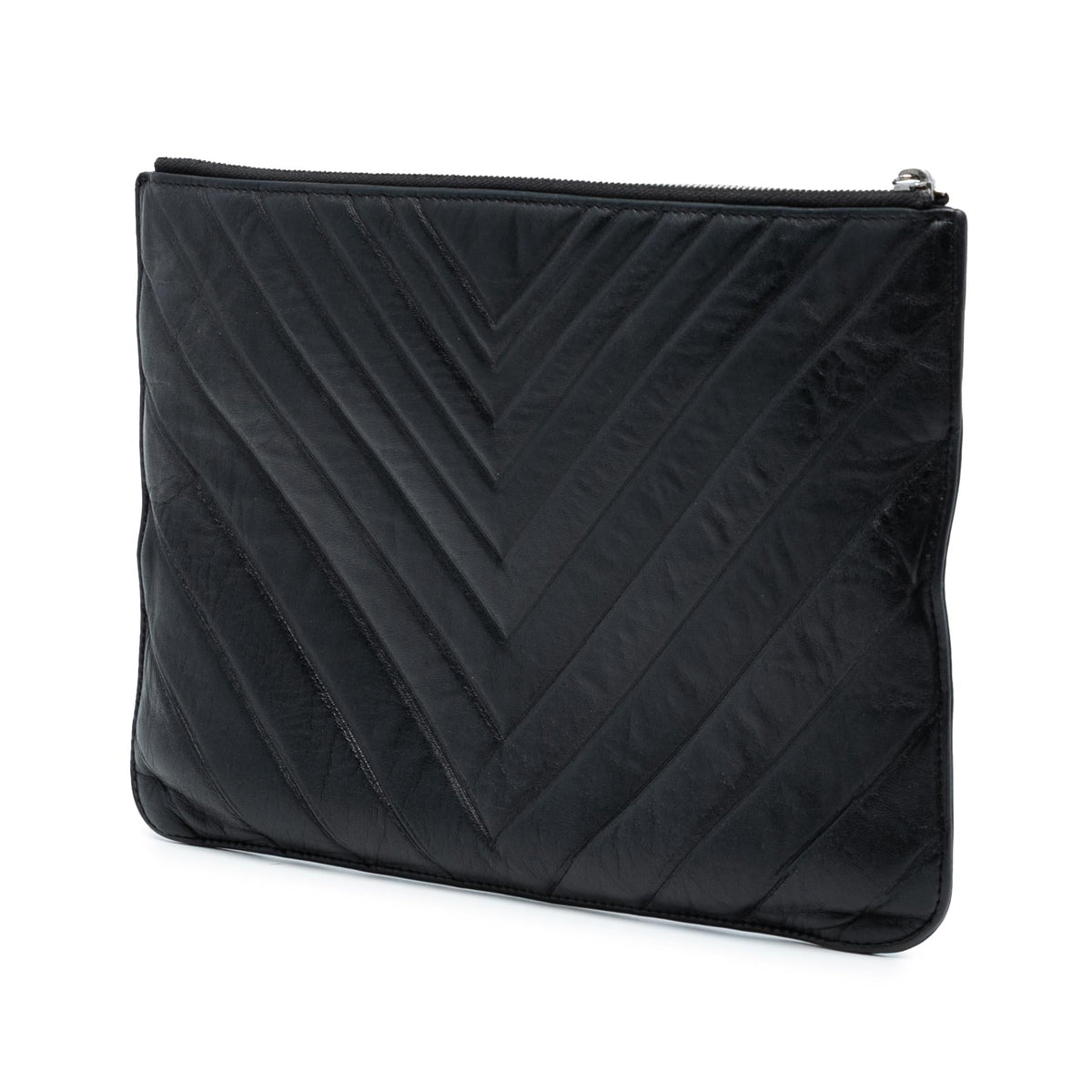 Chanel CC Chevron Calfskin Clutch