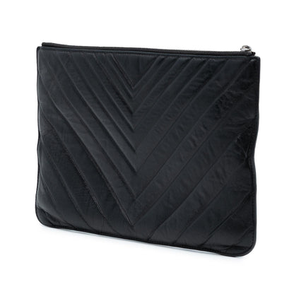 Chanel CC Chevron Calfskin Clutch