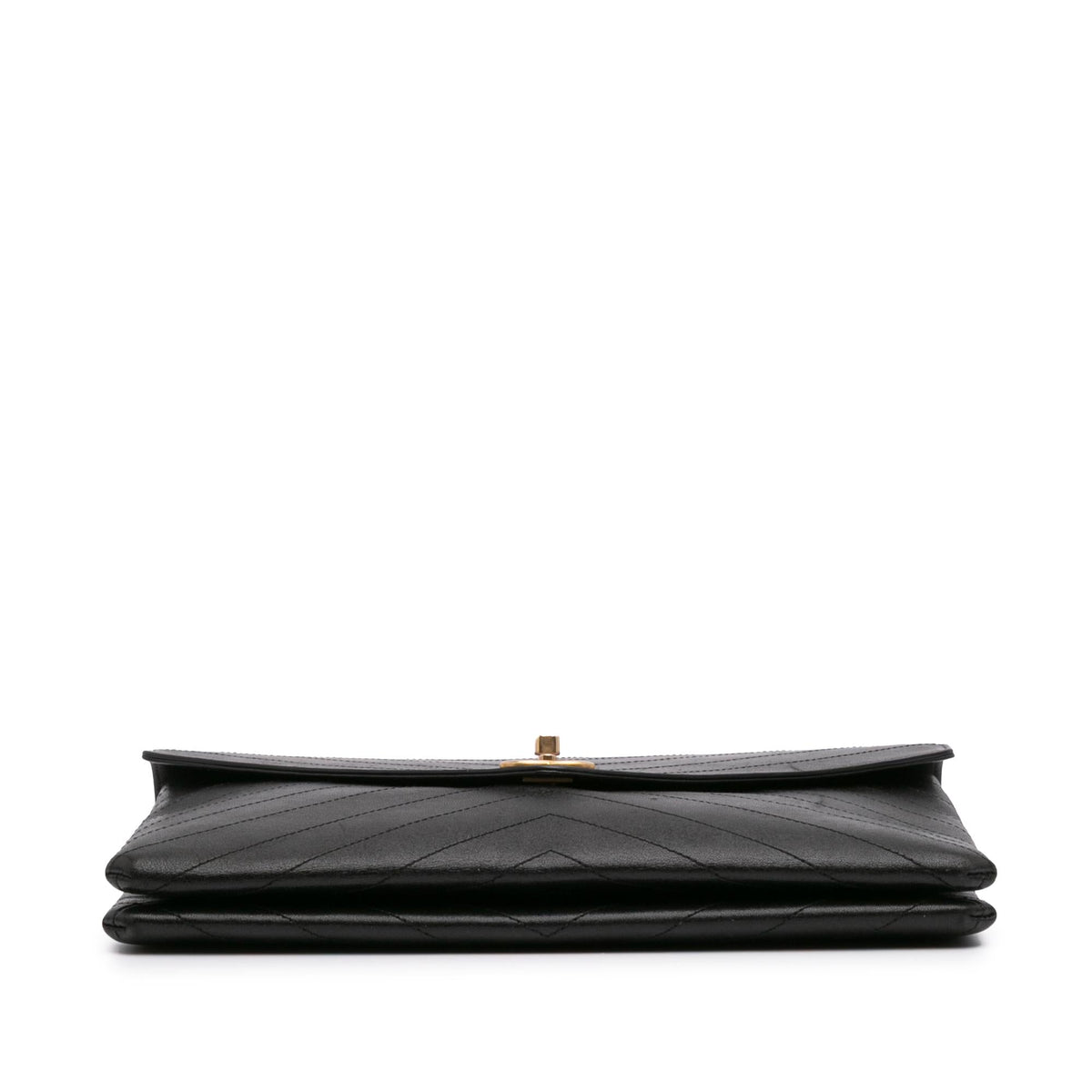 Chanel CC Chevron Calfskin Envelope Clutch
