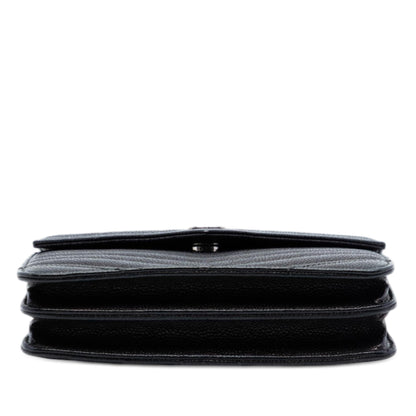 Chanel CC Chevron Caviar Square Wallet On Chain
