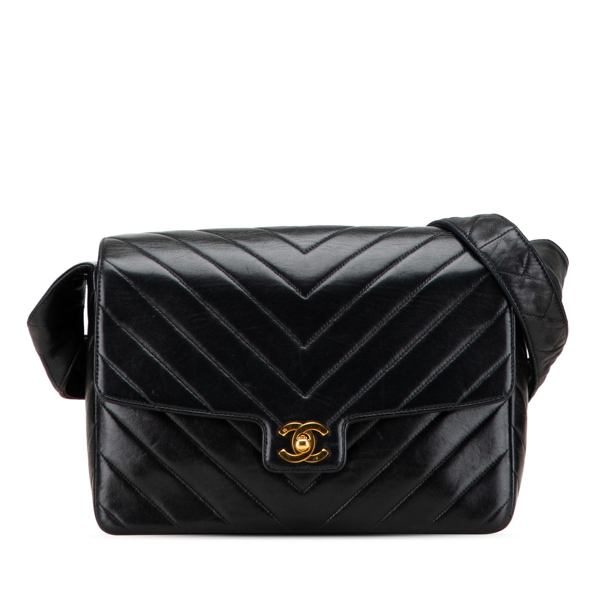 Chanel CC Chevron Lambskin Flap