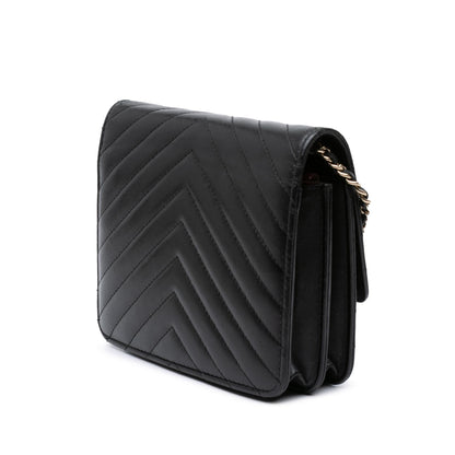 Chanel CC Chevron Lambskin Square Wallet On Chain