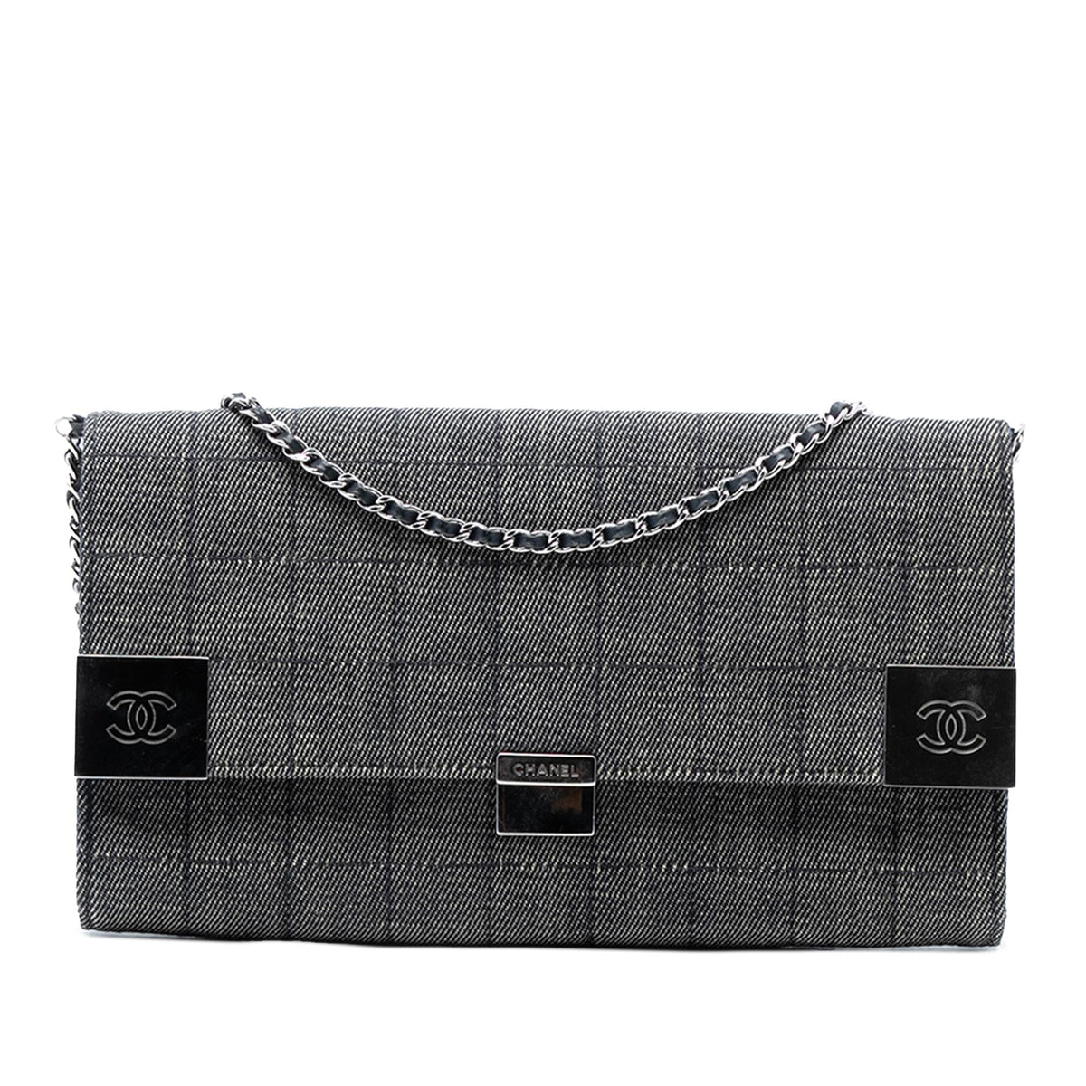 Chanel CC Choco Bar Denim Chain Flap