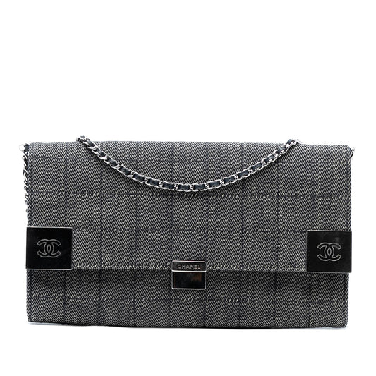 Chanel CC Choco Bar Denim Chain Flap