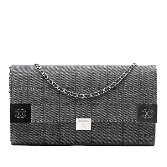 Chanel CC Choco Bar Denim Chain Flap