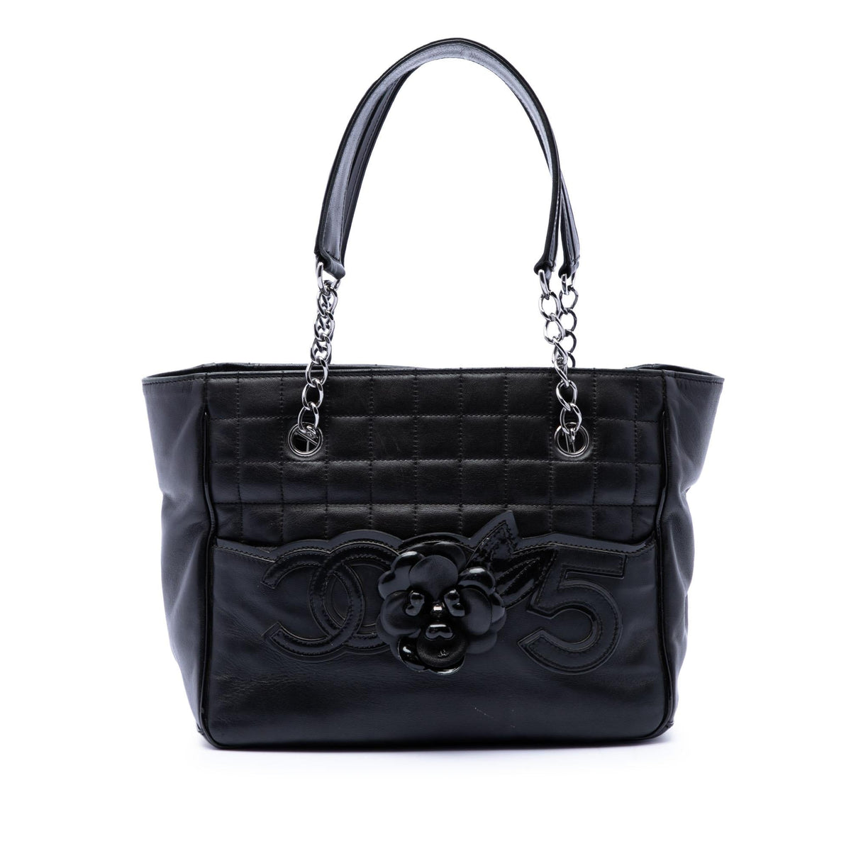 Chanel CC Choco Bar Lambskin Camellia No 5 Tote