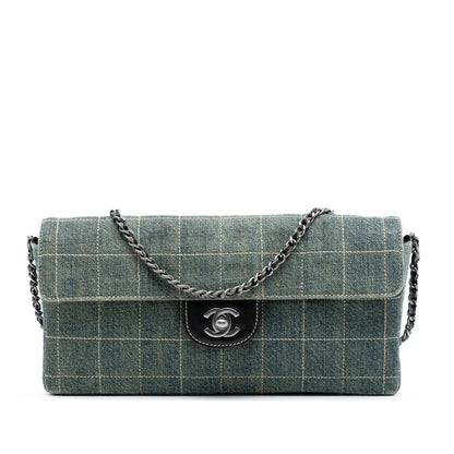 Chanel CC Chocolate Bar Denim East West Flap