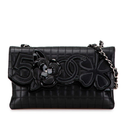 Chanel CC Chocolate Bar Lambskin No 5 Camellia Shoulder Bag