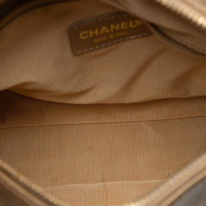 Chanel CC Chocolate Bar Metallic Lambskin Shoulder Bag