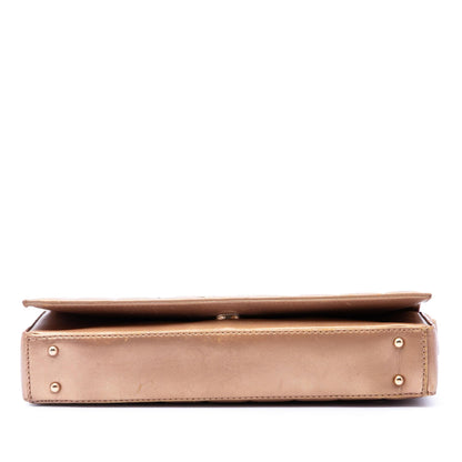Chanel CC Chocolate Bar Metallic Lambskin Shoulder Bag