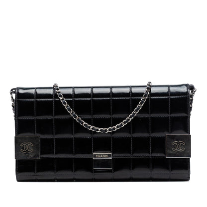 Chanel CC Chocolate Bar Patent Clutch on Chain