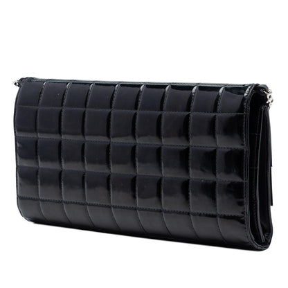 Chanel CC Chocolate Bar Patent Clutch on Chain