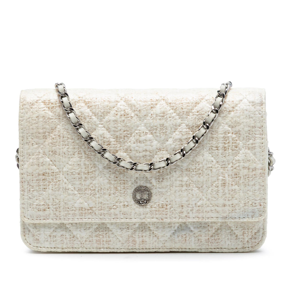 Chanel CC Coated Tweed Wallet On Chain