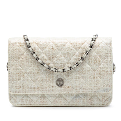 Chanel CC Coated Tweed Wallet On Chain
