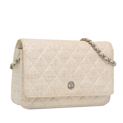 Chanel CC Coated Tweed Wallet On Chain