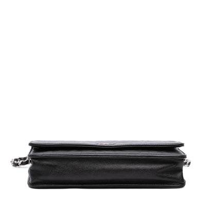 Chanel CC Embossed Lambskin Camellia Wallet On Chain