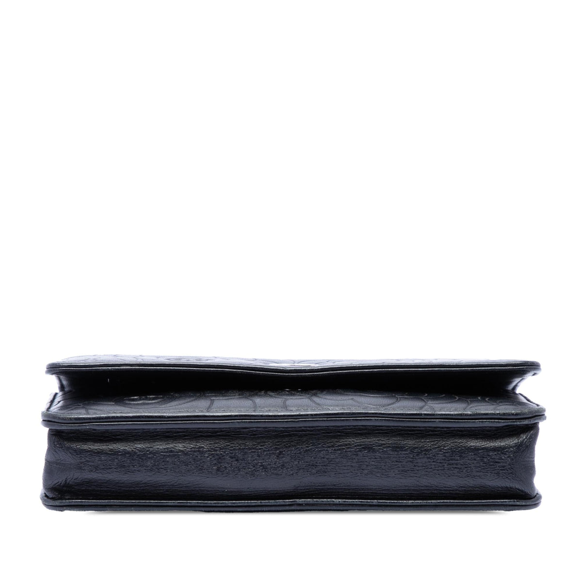 Chanel CC Embossed Lambskin Camellia Wallet On Chain